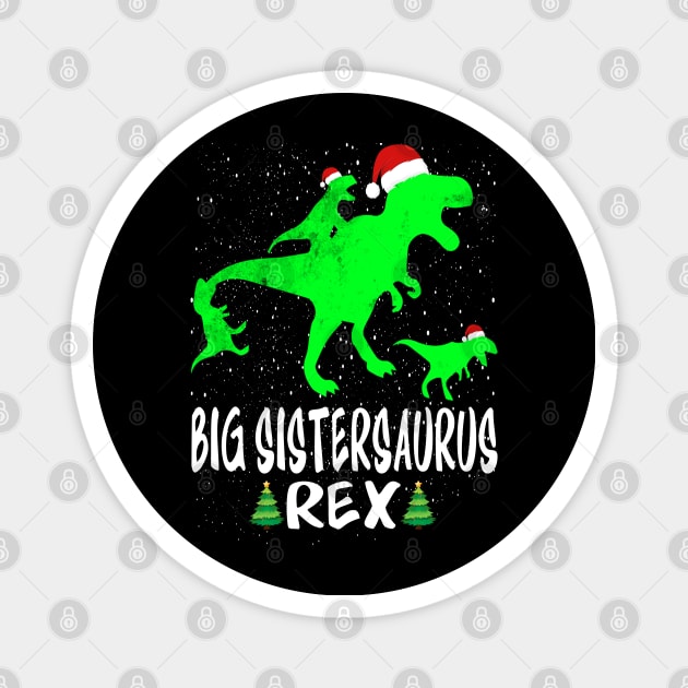 Big Sister T Rex Matching Family Christmas Dinosau Magnet by intelus